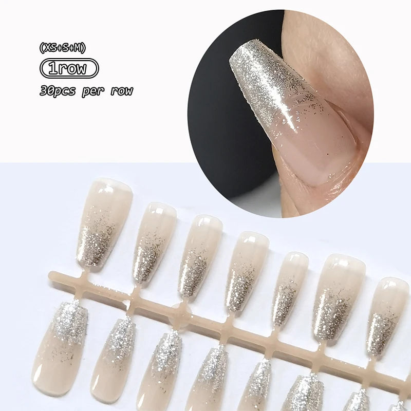 30Pcs Nail Tip Fake Nail Fashion Wearable False Nails Simple Full Cover Press on Nails DIY Wear Nail Tool