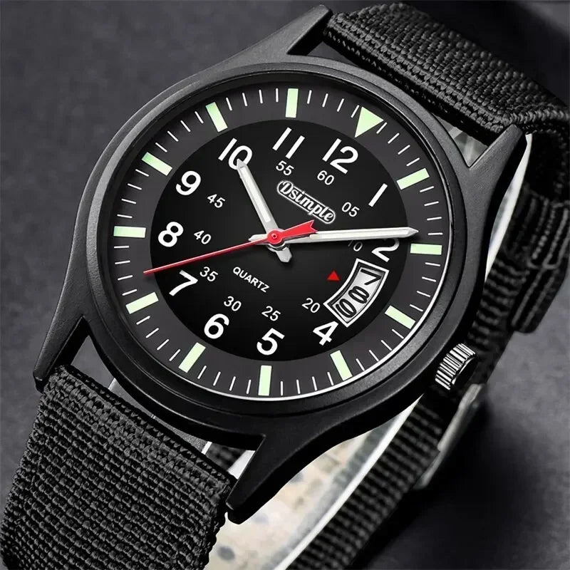 Fashion Mens Watch Nylon Watches Luxury Men Quartz Calendar Date Wristwatch Relogio Masculino Часы Мужские Reloj Hombre