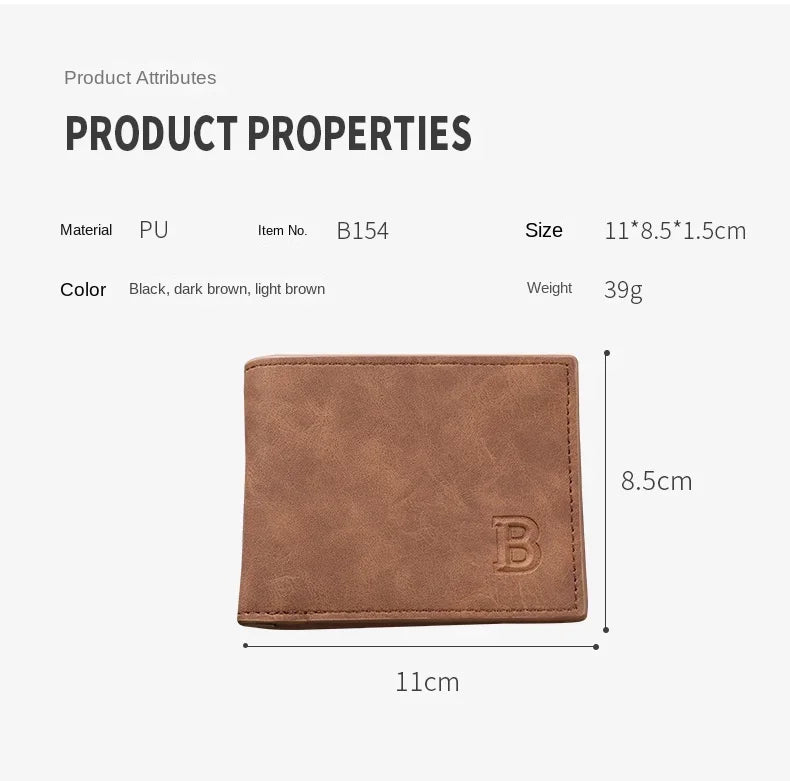 New Fashionable Vertical Retro 2% Off Multi Card Slot Wallet Matte Multi functional Leisure Multi card Slot carbon wallet men