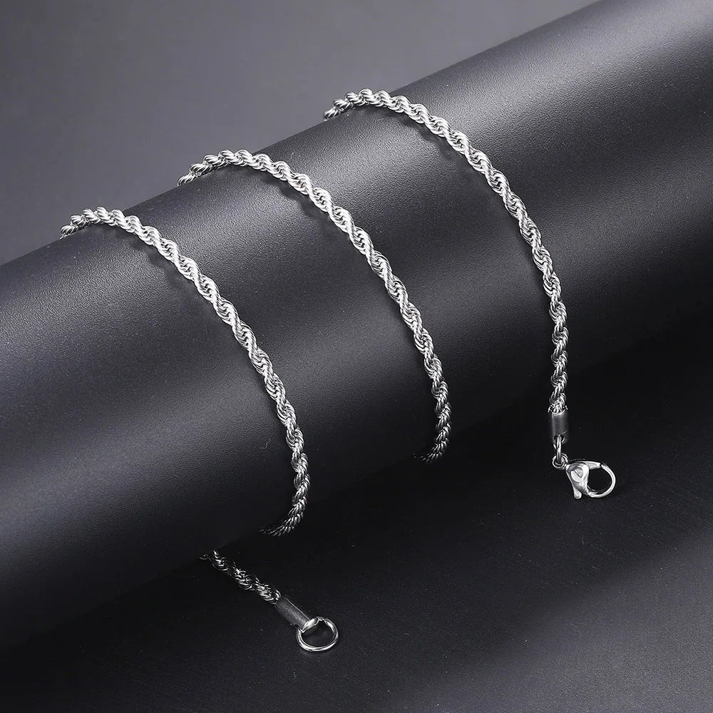 Luxury Inlaid CZ Cross Hiphop Pendant Rope Chain Necklaces for Men Women Punk Personality Rapper Accessory Fashion Neck Jewelry