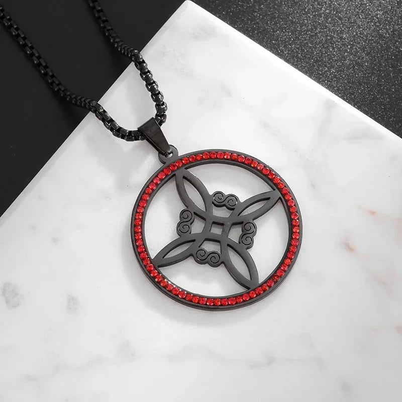 Stainless Steel Witch Knot Necklace for Men and Women, Fashionable Irish Celtic Knot, Lucky Jewelry Gift for Girls