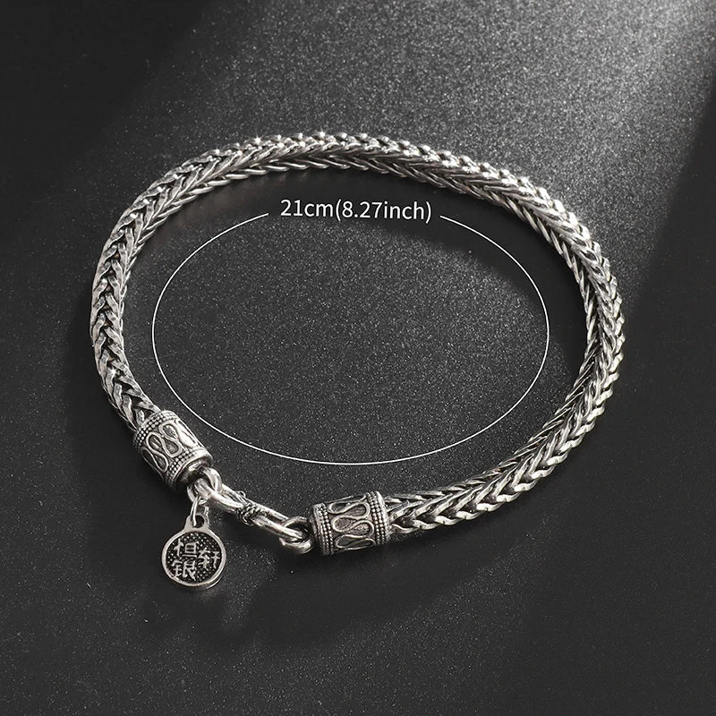 Classic Fashion Keel Bracelet Fish Hook Clasp Mens High Quality Silver Plated Bracelet Maletrend Party Jewelry
