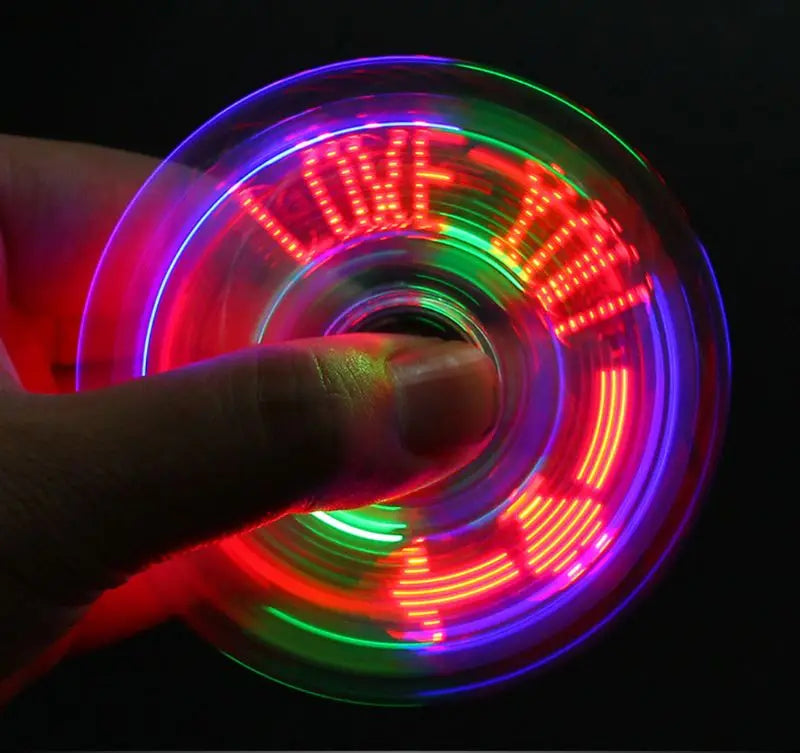 Novelty Multiple Changes LED Fidget Spinner Luminous Hand Top Spinners Glow in Dark EDC Stress Relief Toys