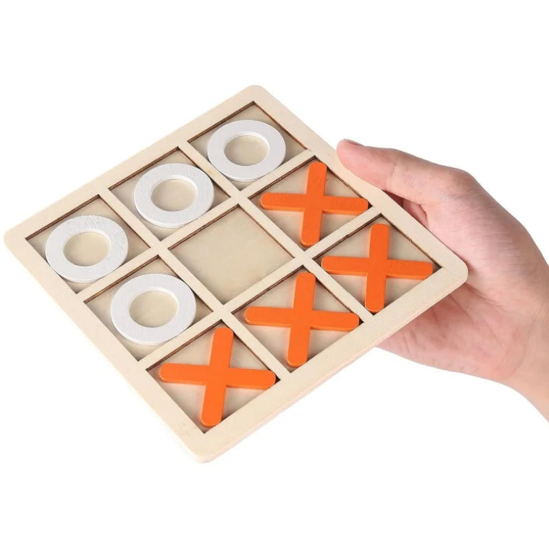 Xo Tic Tac Toe Wooden Board Game Table Toy Parent-child Interactive Fun Game Children Puzzle Toys For Birthday Party