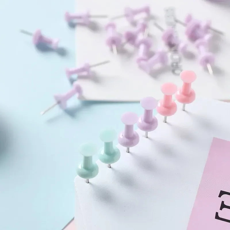 40/10Pcs Pink/Green/Purple Push Pins Thumb Thumbtack Board Pins Drawing Photo Wall Studs Office School Supplies