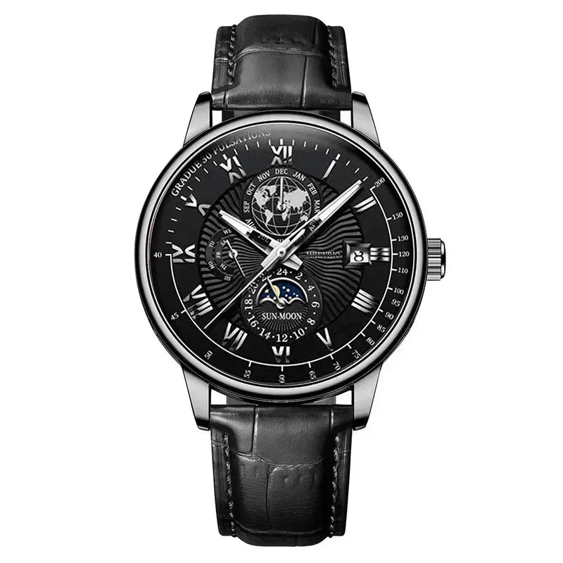 Men's Watch New Fashion Leather Waterproof Luminous Top Brand Luxury Mens Quartz Wristwatch Men Sport Casual Watches