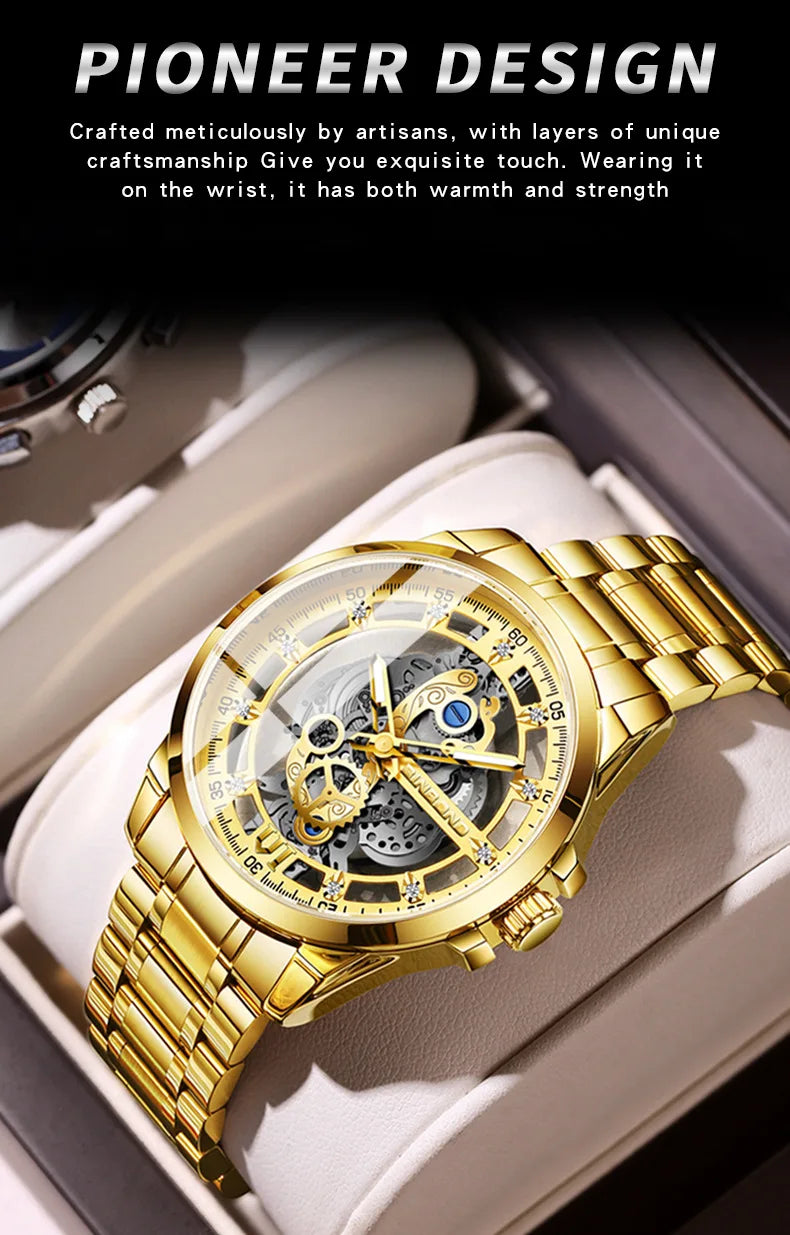UTHAI Authentic Men Quartz Watch Business Luxury Trendy Waterproof Quality High Steel  Watch Male Fashion Clock Wristwatches