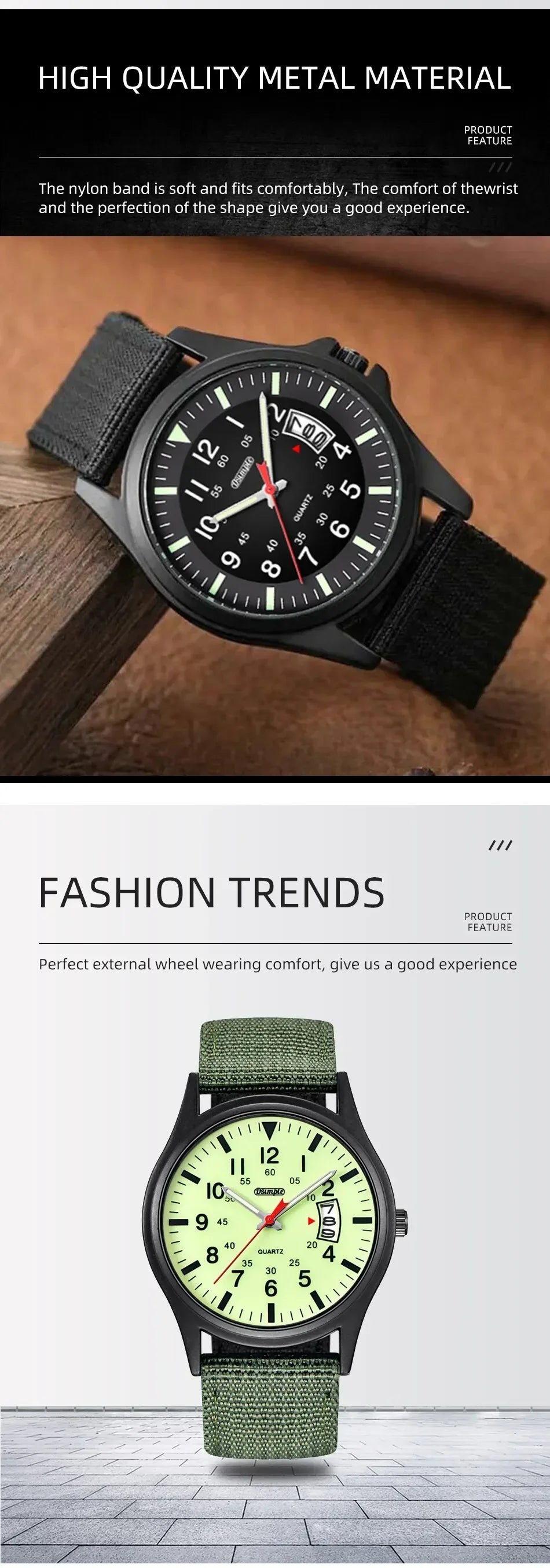 Fashion Mens Watch Nylon Watches Luxury Men Quartz Calendar Date Wristwatch Relogio Masculino Часы Мужские Reloj Hombre