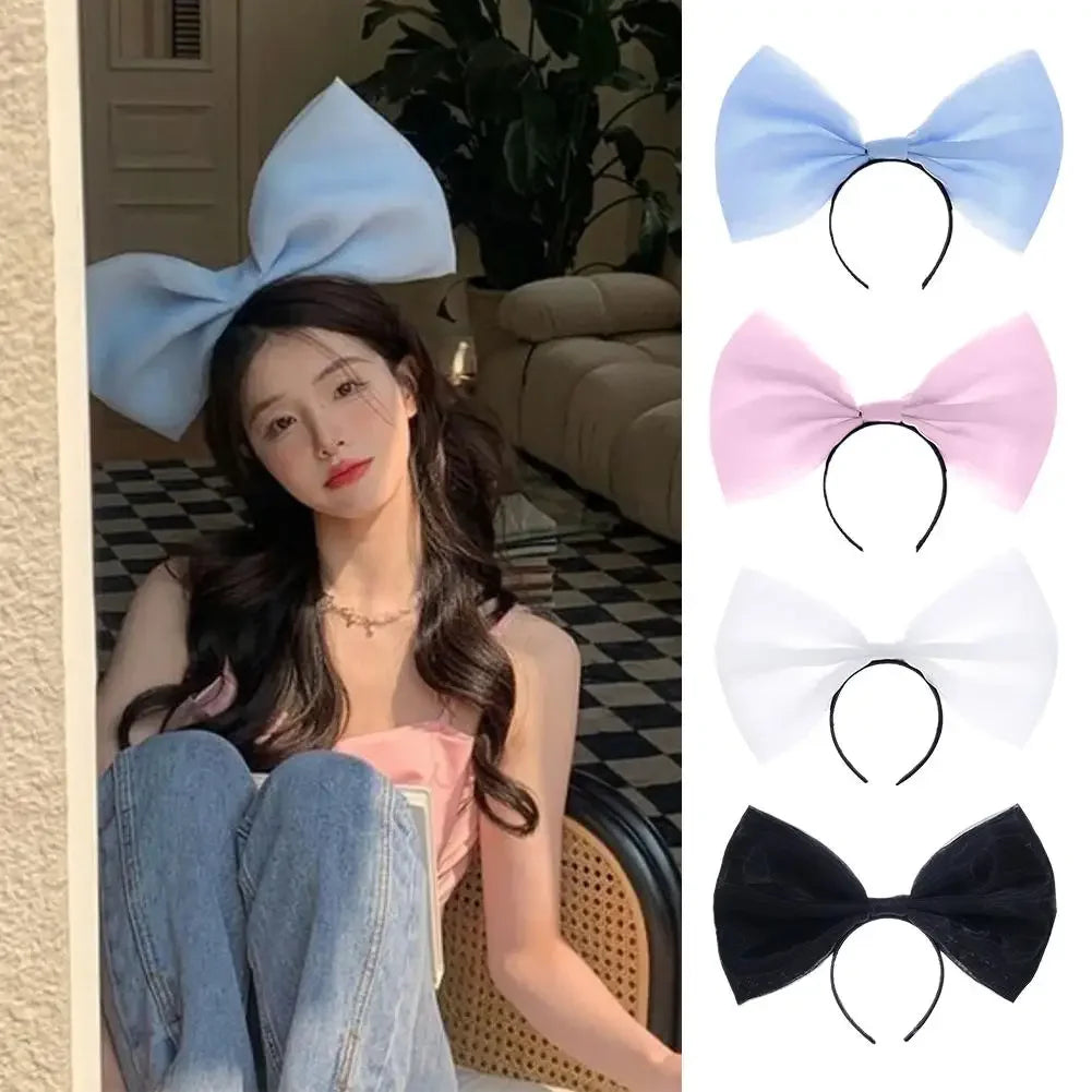 Pink Black big Bow Knot Hairbands Hairpin for Women Girls Hair Accessories Hair Band Ties Headbands for Children Headdress