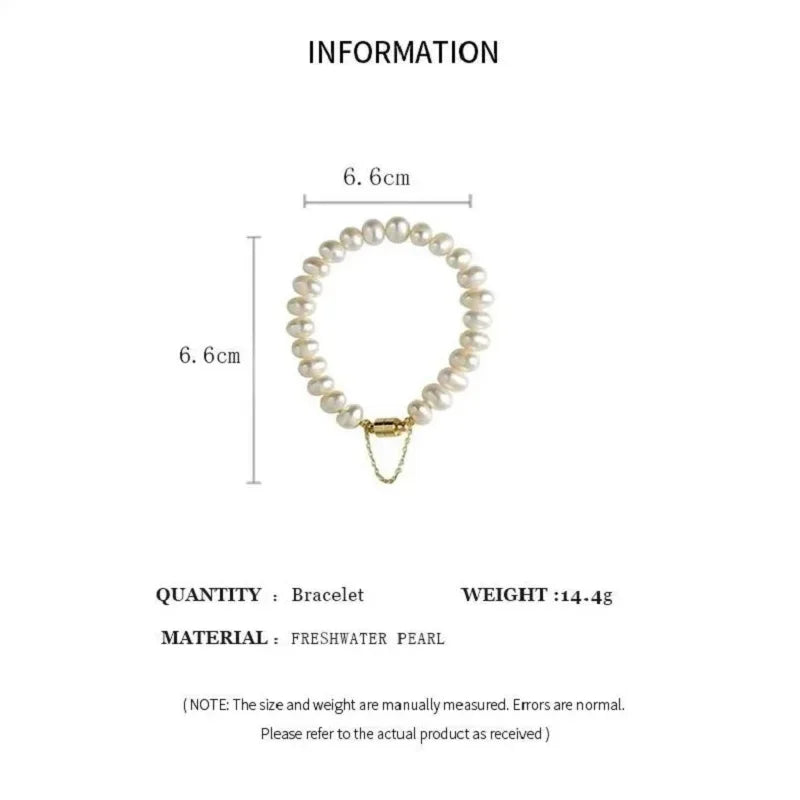 Elegant Irregular Simulated-pearl  Bracelet for Women's Magnetic Buttons Creative Design Bracelet Wedding Jewelry Accessories
