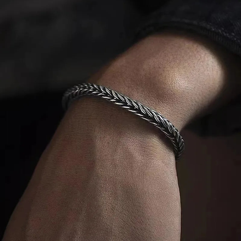 Fashion Braided Stainless Steel Bracelet Men\'s  Armband Nordic Bracelet Biker Riding Rock Party Jewelry