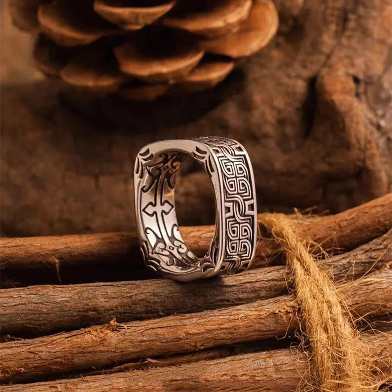 Irish Crazy Celtic Knot Square Vintage Ring Men\\\\\\'s Fashion Punk Hip Hop Jewelry Gift