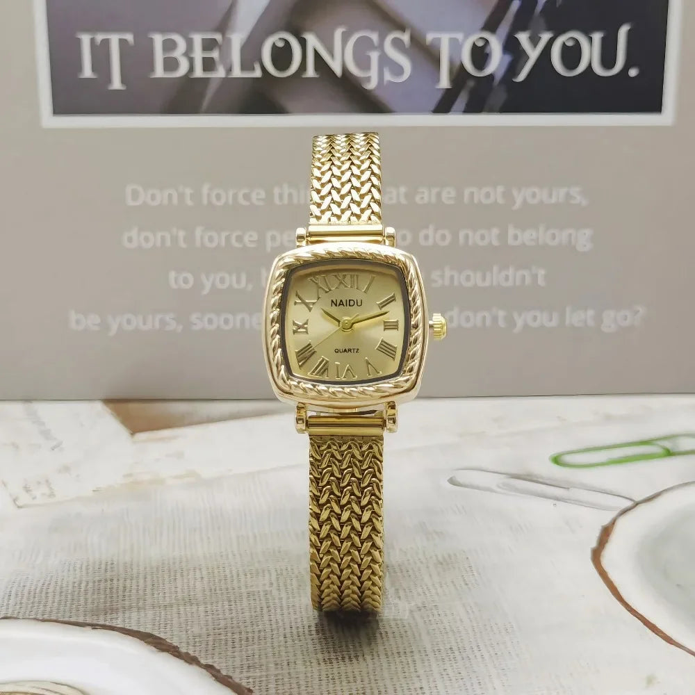 Famous Brand Women Watch Stainless Steel Strap Gold Watch Fashion Luxury Gift Ladies Quartz Wristwatches Relojes Para Mujer