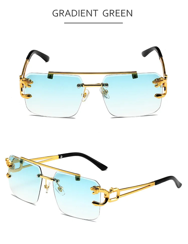 Vintage Rimless Sunglasses for Men Steampunk Sunglasses Retro Women Punk Fashion Glasses Retro Shades Gafas De Sol Sonnenbrill