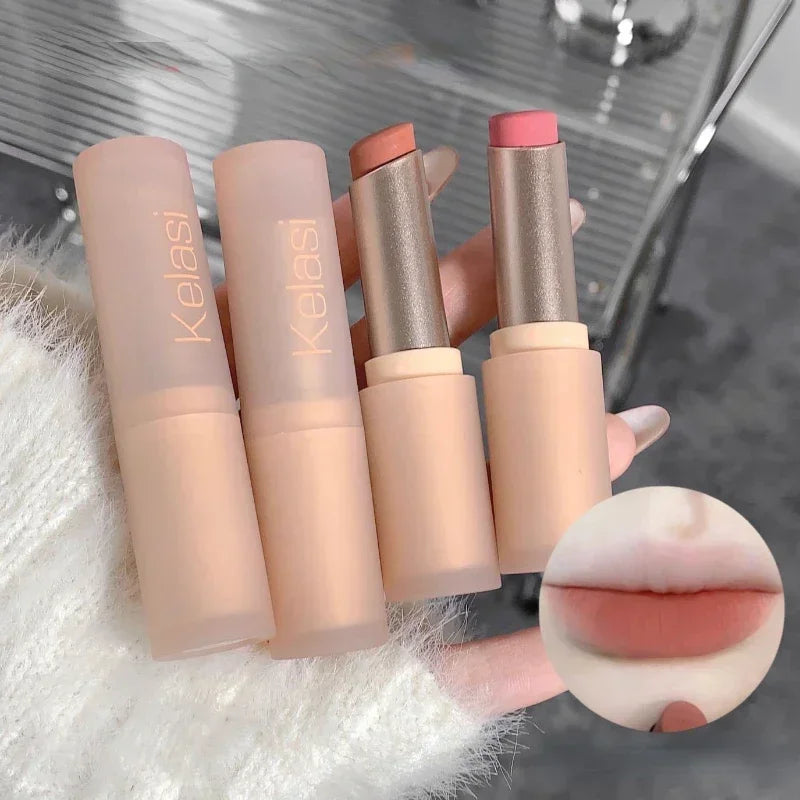 Velvet Matte Lipstick Moisturizing Waterproof Lasting Nude Apricot Lip Tint Non-stick Cup Lip Gloss Lipstick Cosmetics Make Up
