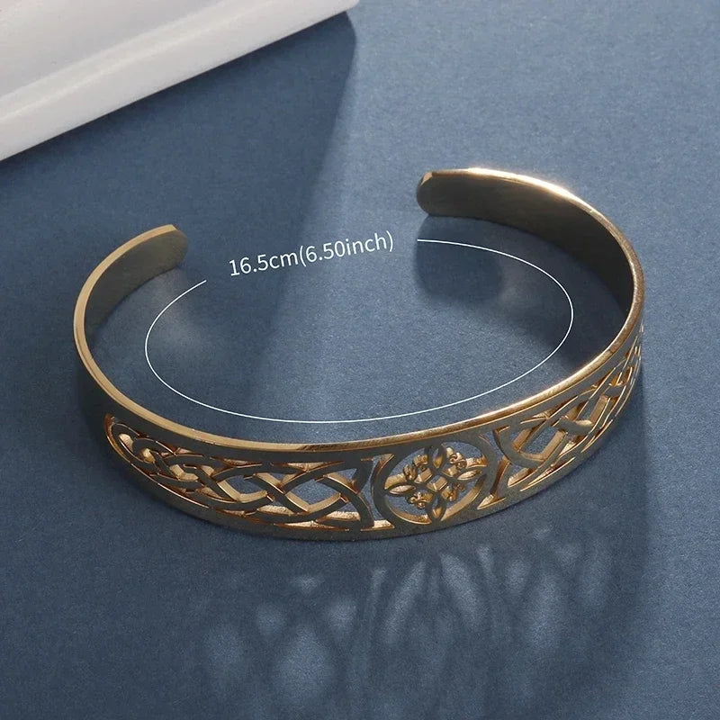 Stainless Steel Witchcraft Witch's Knot Adjustable Bracelet for Men Women Irish Celtic Supernatural Lucky Jewelry