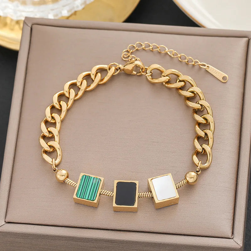 316 Stainless Steel Butterfly Heart Belt Twist Multilayer Chain Bracelet For Women Jewelry Party Gifts Bijoux Pulsera