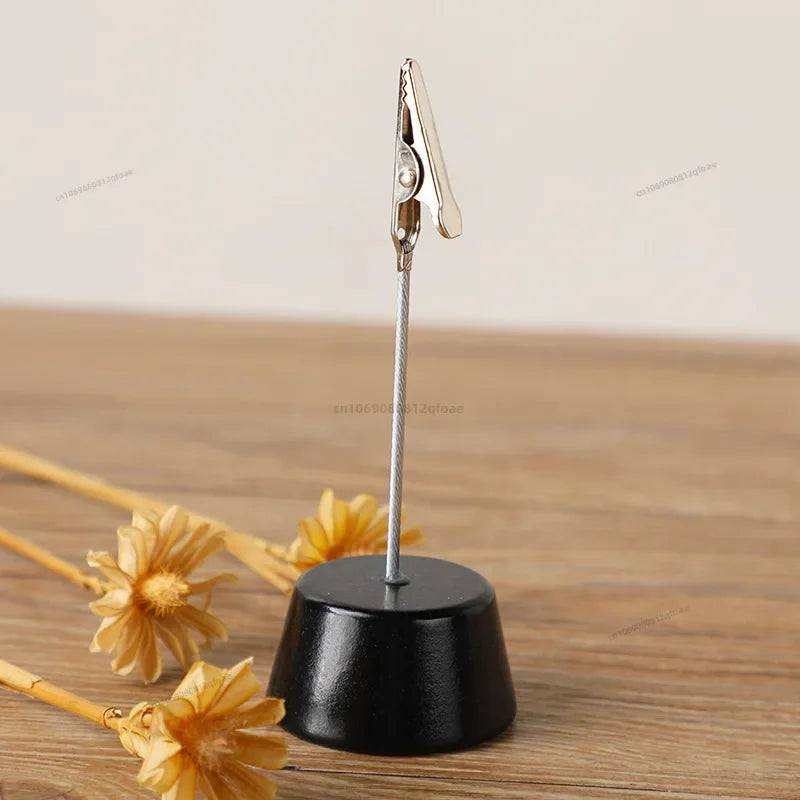 1PC Memo Clip Holders Place Card Stand Metallic Table Number Stand Photo Paper Clamp Romantic Photo Clip Desktop Decoration