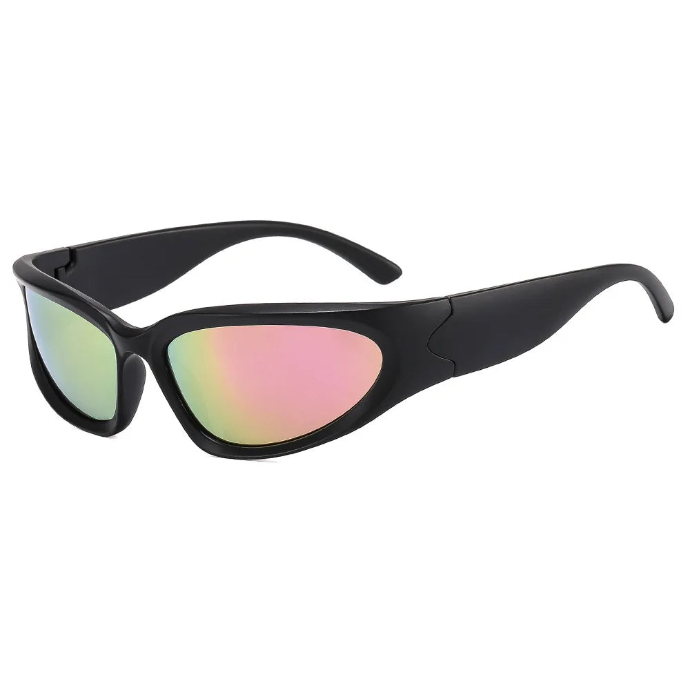 New Sports Steampunk Y2K Sunglasses Women Punk Goggle Sun Glasses Men Silver Mirror Shades Fashion UV400 Eyewear Cycling Очки