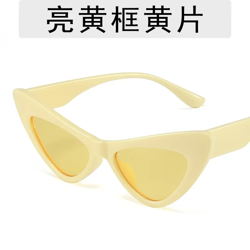 Fashion Cat Eye Sunglasses for Women 2023 New Fashion Vintage Personality Glasses Candy Colors Eyewear Outdoor Street Shooting