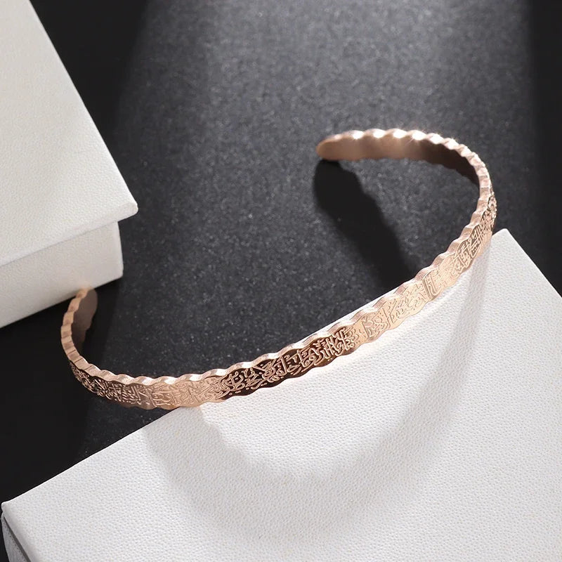 Silver-Plated Lucky Sixpence Pattern Letter Bracelet Men's Cuff Bangles Women's Trendy Charm Jewelry