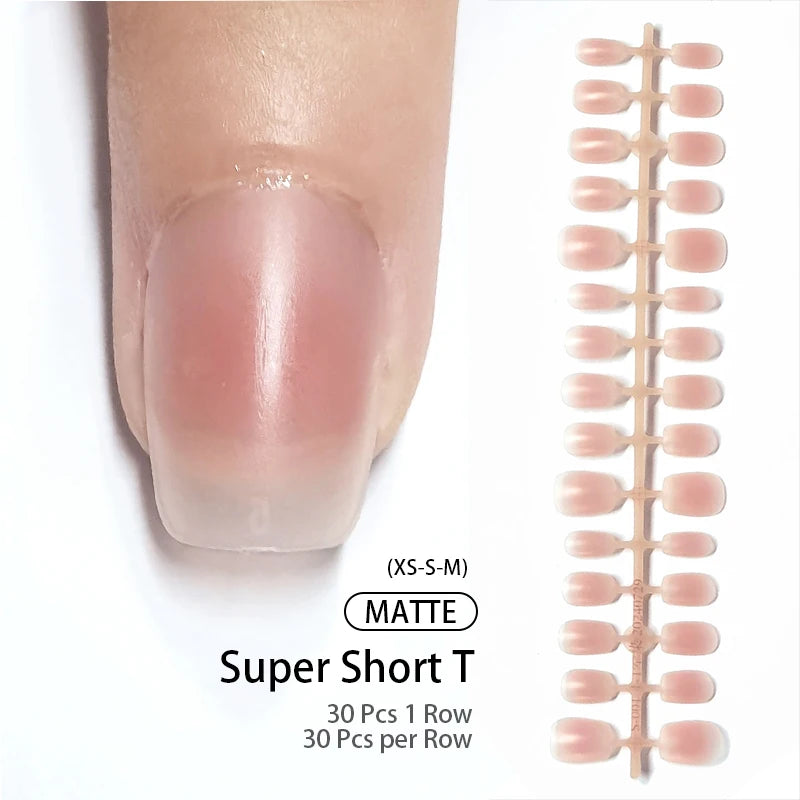 24Pcs/Set White French Press on Fake Nails Full Cover Artificial Wearable Nail Beauty Tips Naked French White False Nails Art