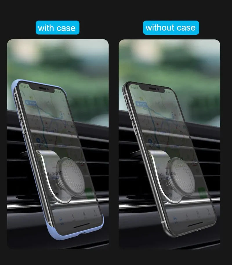 Metal Car Air Vent Magnetic 360° Rotatable Car Phone Holder Universal Mobile Phone Stand For IPhone 15 Samsung GPS Support Mount
