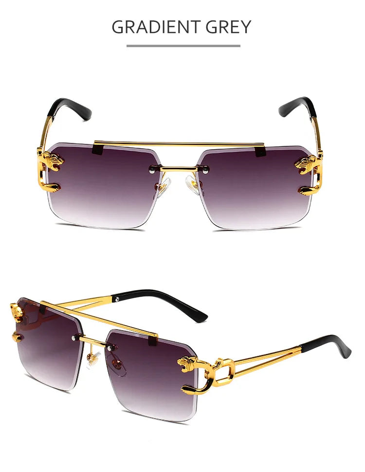 Vintage Rimless Sunglasses for Men Steampunk Sunglasses Retro Women Punk Fashion Glasses Retro Shades Gafas De Sol Sonnenbrill