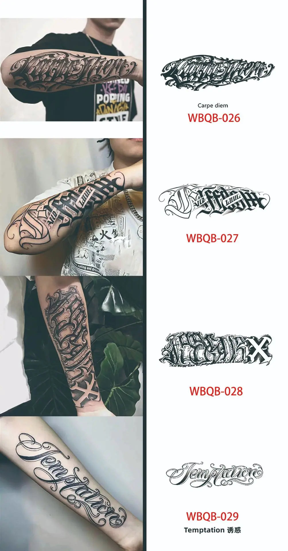 Long Lasting Temporary Tattoo Stickers Men Arm Sleeve Body Painting Juice Ink Fake Tattoo For Male Adult Semi Permanent Tattoos