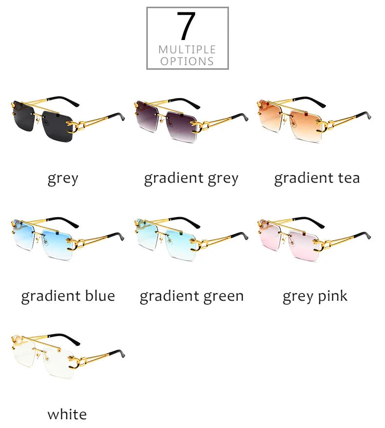 Vintage Rimless Sunglasses for Men Steampunk Sunglasses Retro Women Punk Fashion Glasses Retro Shades Gafas De Sol Sonnenbrill