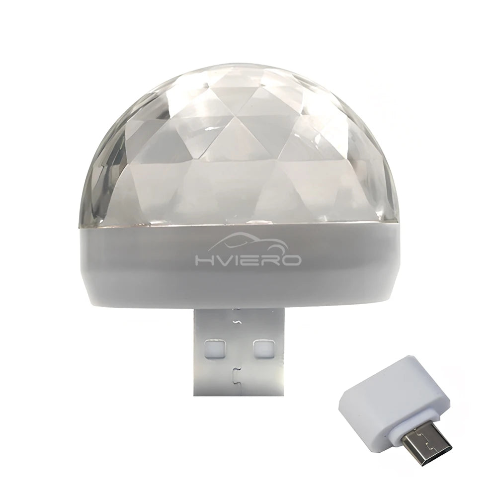 Car DJ RGB Music Sound Colorful LED Mini Mushroom Atmosphere Lights Auto USB-C IOS Holiday Party Karaoke Welcome Decoration 5V
