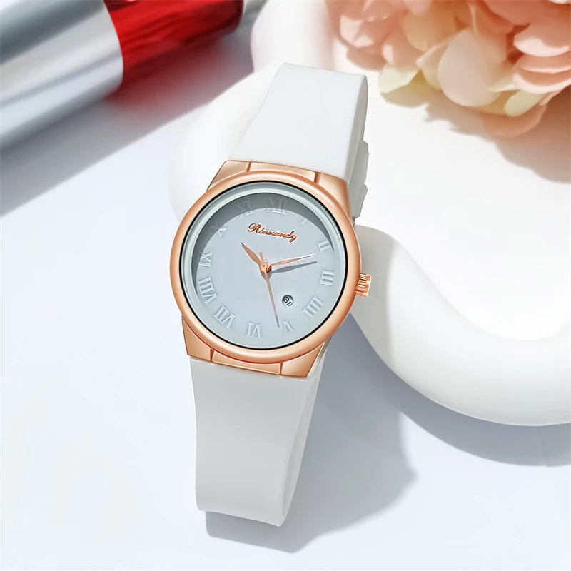 Silicone Strap Quartz Watch Student Watches New Calendar Wristwatch Minimalist Fashion Women Luxury Reloj Mujer Dropshipping