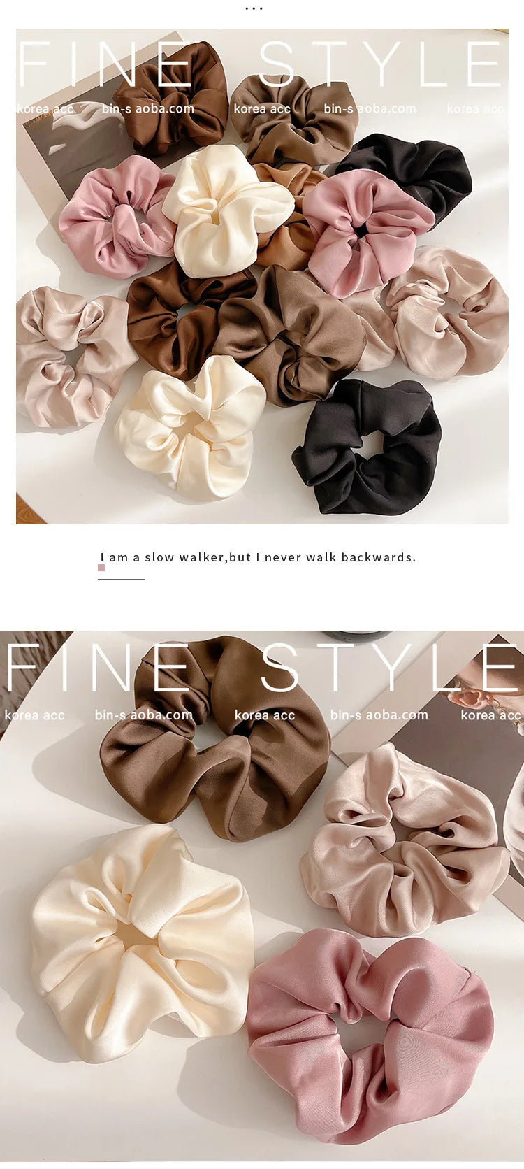High-quality Silk Hair Scrunchie French Elegant Solid Color Hair Band Ladies Ponytail Holder for Party Fashion Hair Ties 실용도매