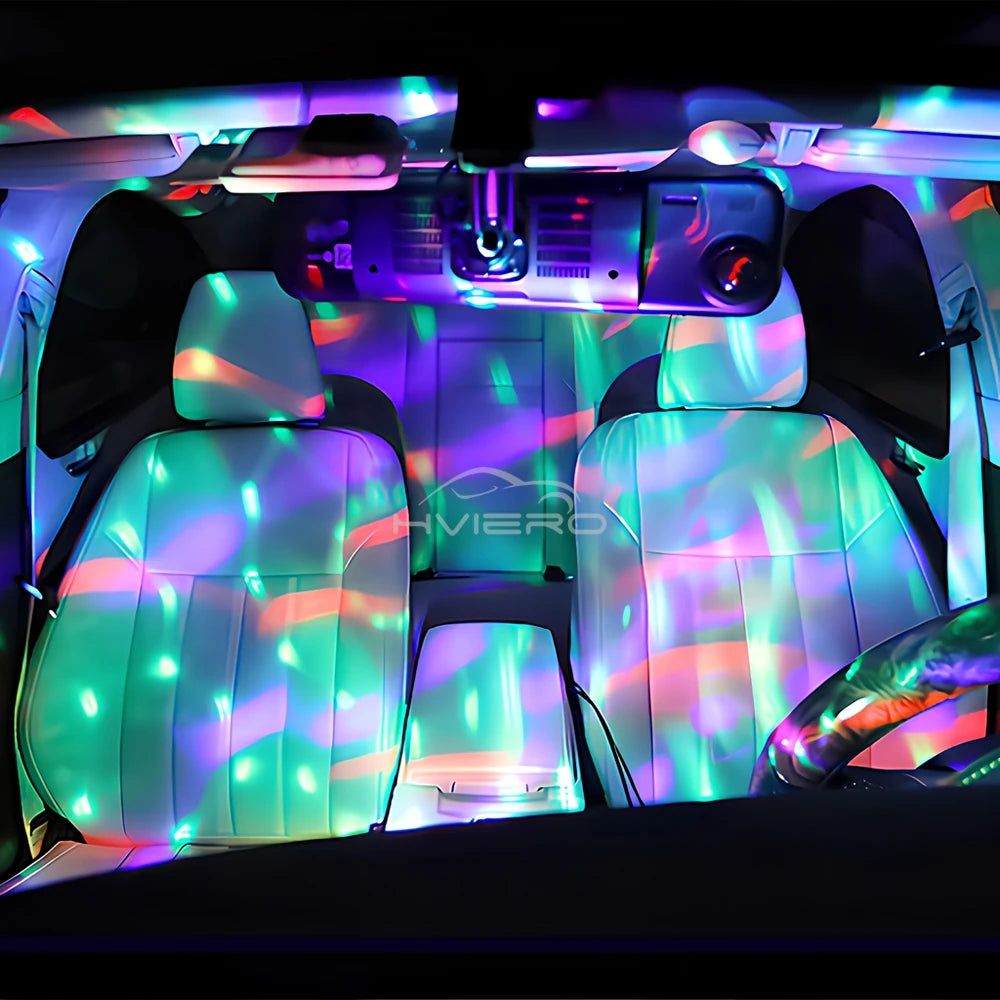 Car DJ RGB Music Sound Colorful LED Mini Mushroom Atmosphere Lights Auto USB-C IOS Holiday Party Karaoke Welcome Decoration 5V