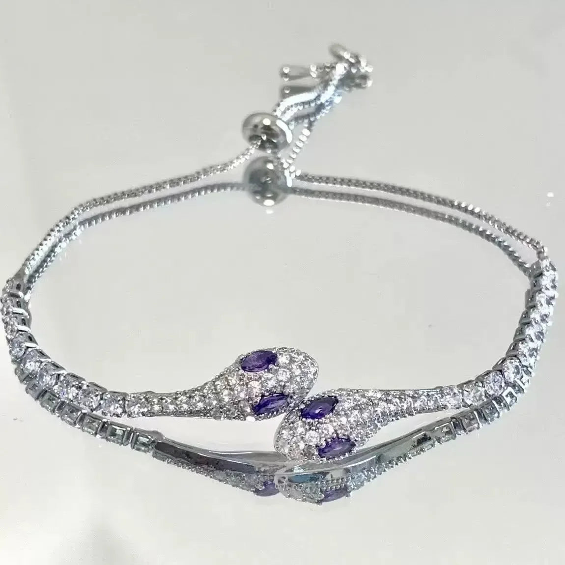 Elegant Black Crystal Eyes Snake Zircon Bracelet Women's Fashionable Personalized Daily Accessory Party Jewelry Birthday Gifts