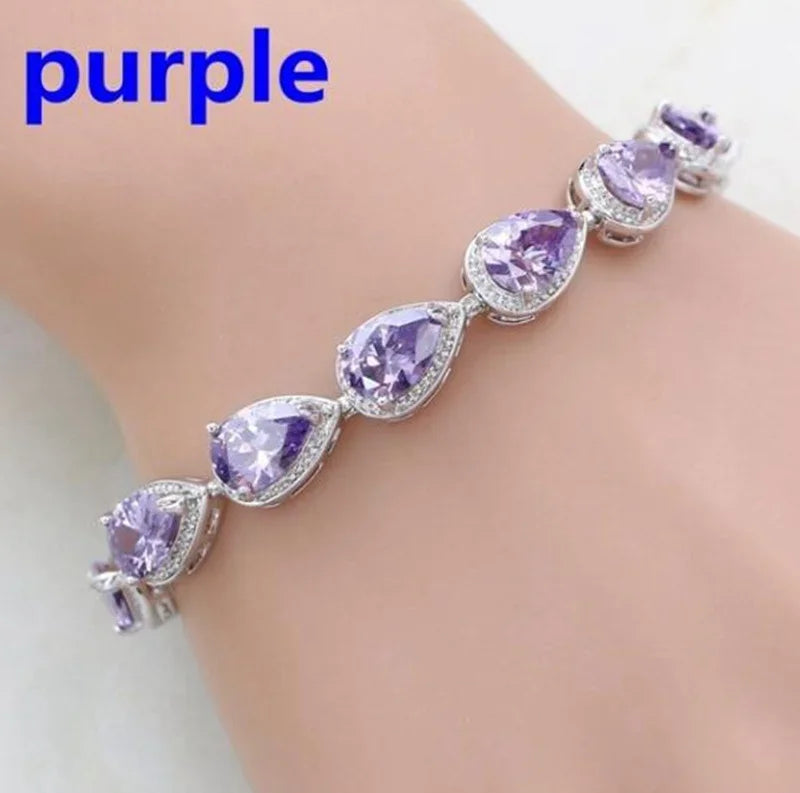 Elegant Shiny Water Drop Zircon Bracelet Fashionable Charm Jewelry Suitable for Daily and Banquet