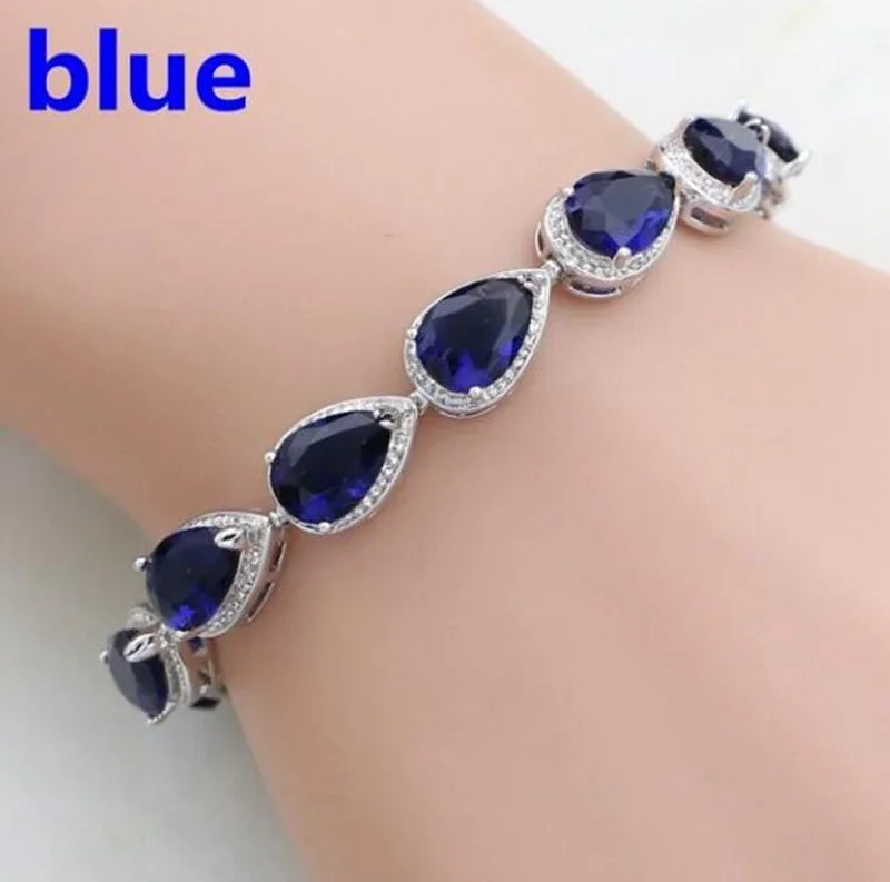 Elegant Shiny Water Drop Zircon Bracelet Fashionable Charm Jewelry Suitable for Daily and Banquet