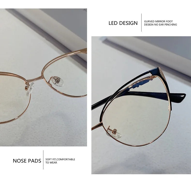 Brand Design Retro Lady Cat Eye Glasses Frame Anti Blue Light Computer Goggles Women Fashion Eyewear Gafas Mujer Anti Luz Azul