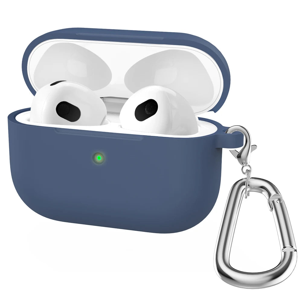 Origin Soft Silicone For Apple Airpods 3 Protective Case Bluetooth Wireless Earphones Cover Shell for Air Pods 3rd gen With Hook