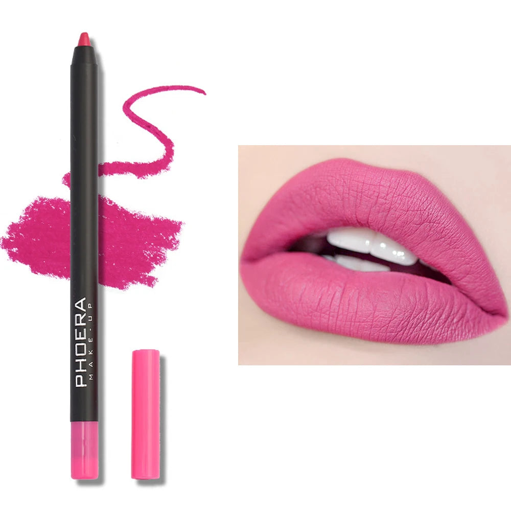12 Color Lip Liner Pen Smudge-proof  Longwear Rich Lips Colors Smooth Application Color Sensational Shaping Lip Liner Lip Makeup