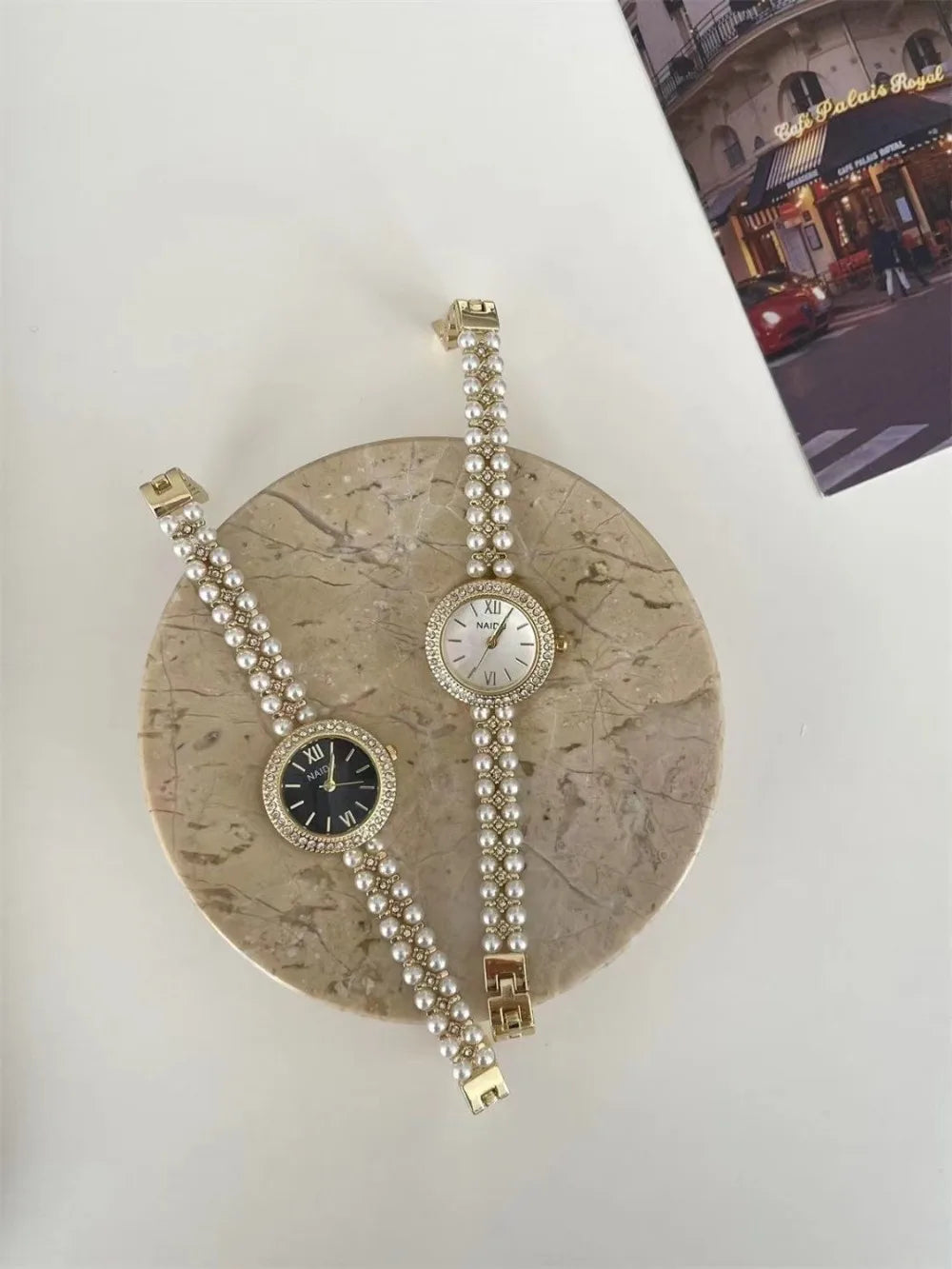New Pearl Studded Luxury Bracelet Watch Small Dial Fashion Watch for Women Quartz Wristwatches Dropshipping Relojes Para Mujer