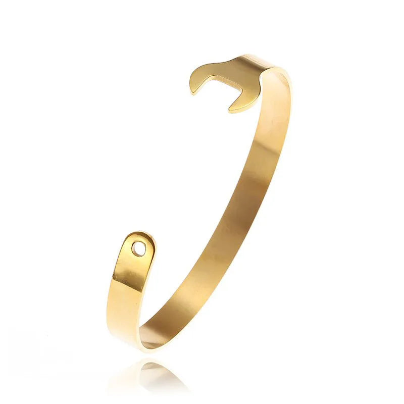 Creative Design Cutlery Knife Fork Men Bangles Women Stainless Steel Friendship Arm Cuff Open Bracelet Fun Trend Jewelry
