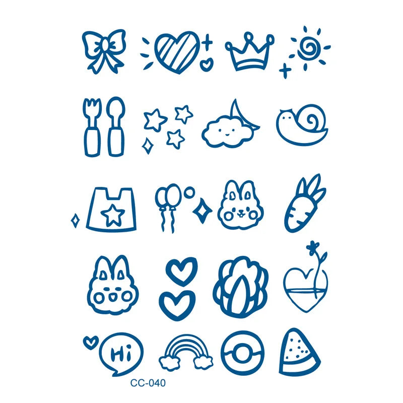 Finger Cochlear Herbal Fruit Juice Tattoo Sticker Waterproof Men Women Lasting Small Love Planet Semi Permanent Temporary Tattoo
