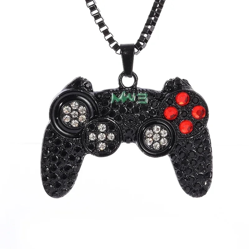 Classic Fashion Necklace Men and Women Hip Hop Punk Letter Micro Inlaid Sliding Pendant Long Necklace