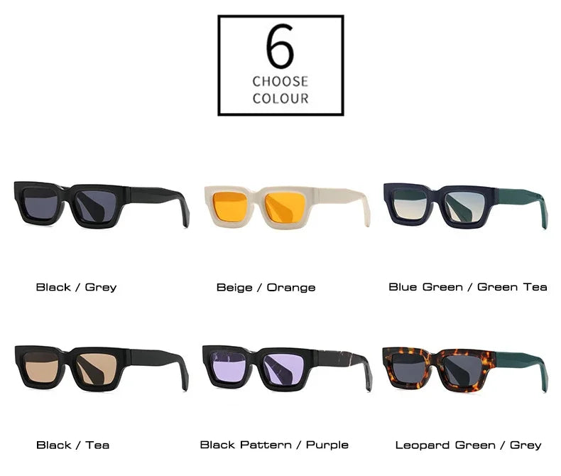 2024 Fashion Square Sunglasses Women Clear Ocean Gradient Lens Eyewear Vintage Trending Men Punk Kpop Sun Glasses Gafas De Sol