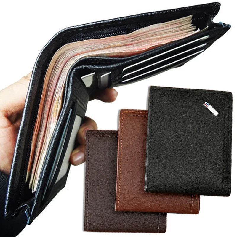 Men Foldable Wallets Picture Coin Slim Purses Business Money Credit ID Cards Holders Vintage Business Practical Men Wallets