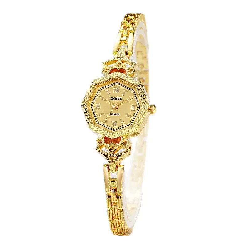 Brand Gold Quartz Watch Women Polygonal Dial Ladies Bracelet Watch Luxury Gift Wristwatches Dropshipping Relojes Para Mujer