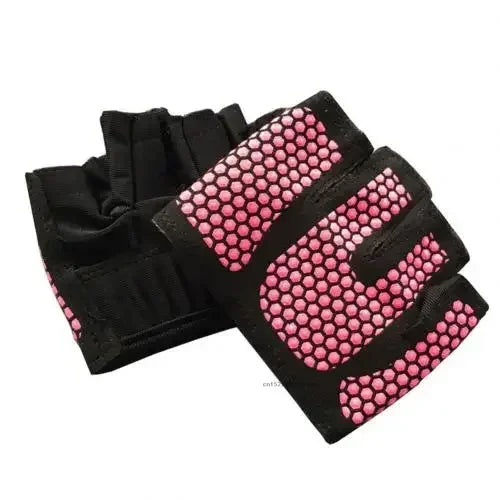1pair Gym Half Finger Gloves Men Women Anti-Slip Silicone Workout Glove Pull Up Power Weight Lifting Grips Hand Plam Protector