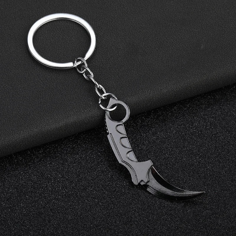 Metal Claw Knife Key Ring Gun Black Chain Color Tactical Dagger Key Chain Pendant Men's Car Ornaments Military Enthusiasts Gift