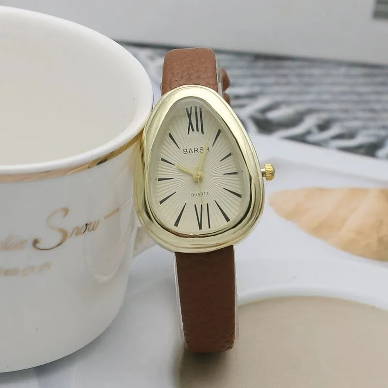 Brand Waterdrop Dial Women Watch Simple Student Fashion Gift Quartz Watches Leather Strap Wristwatches Dropshipping Reloj Mujer